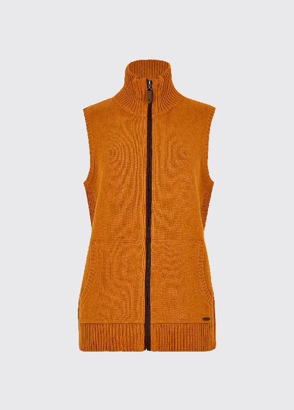 women's knit tops office wear -Sheedy Knit Bodywarmer - Cayenne - Size EU38