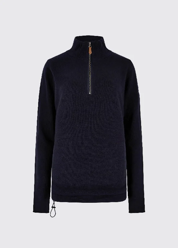 Morrisey Zip Neck Sweater - Navy