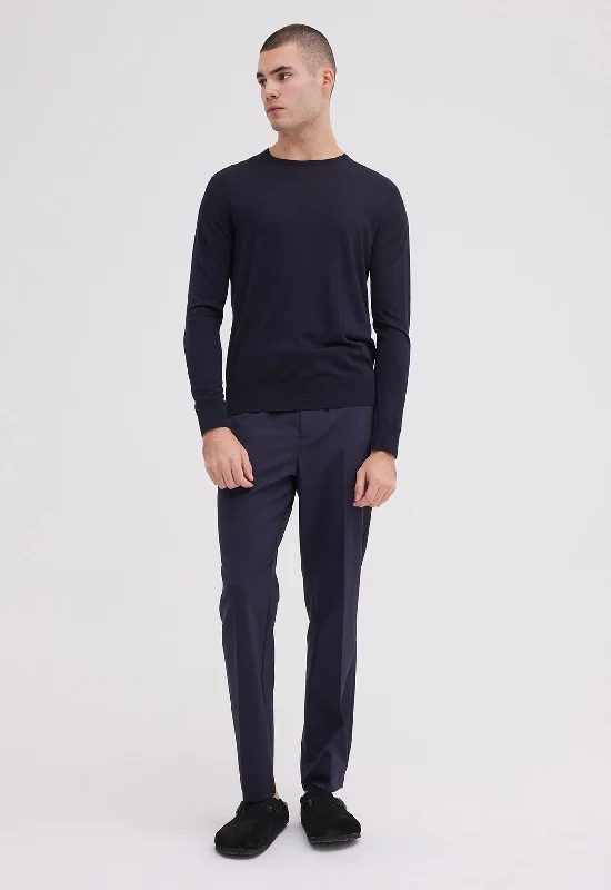 Layton Merino Wool Sweater - Darkest Navy