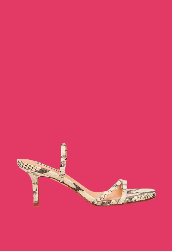 Loft Slide Sandals - Beige Snake