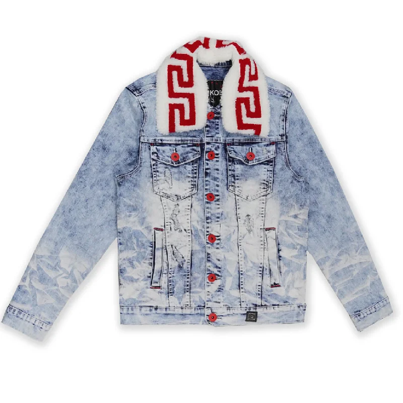 M1062 Denim Jacket W/ Sherpa Collar - Light Wash