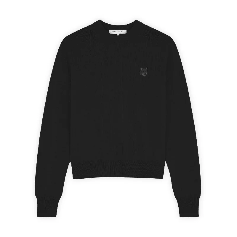 Bold Fox Head Patch Regular Jumper Black