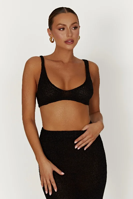 Mary Knit Bralette - Black