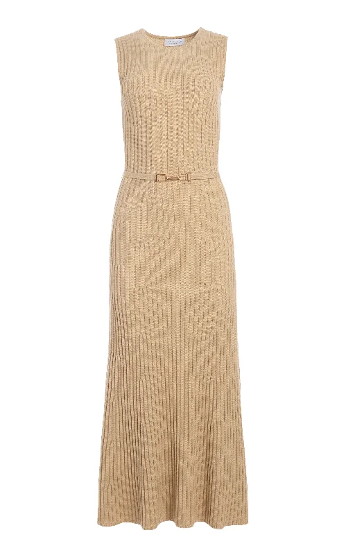 Meier Knit Dress in Hay Merino Wool Cashmere