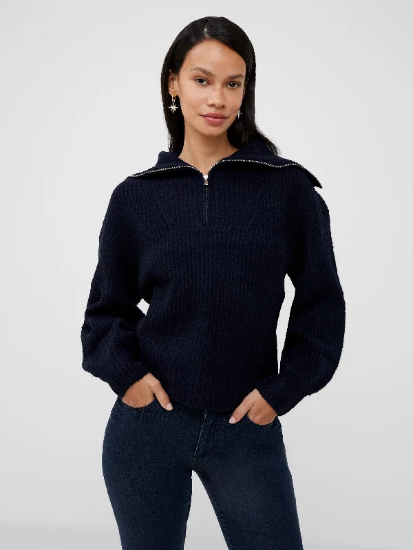 Mid Mix Rib Half Zip Jumper