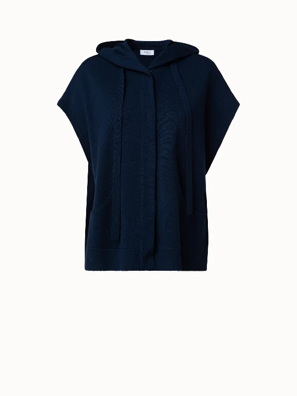 Merino Wool Cardigan with Hood