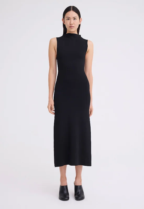 Moma Knit Midi Dress - Black