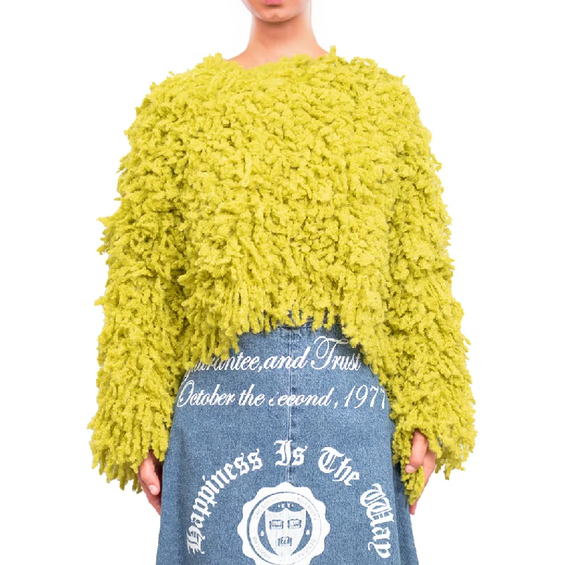 Sweater with "Boucle Meta fur" concept Yellow