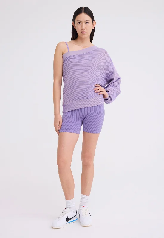 women's knit tops sale -NAGNATA Organic Asym Sweater - Iris Purple