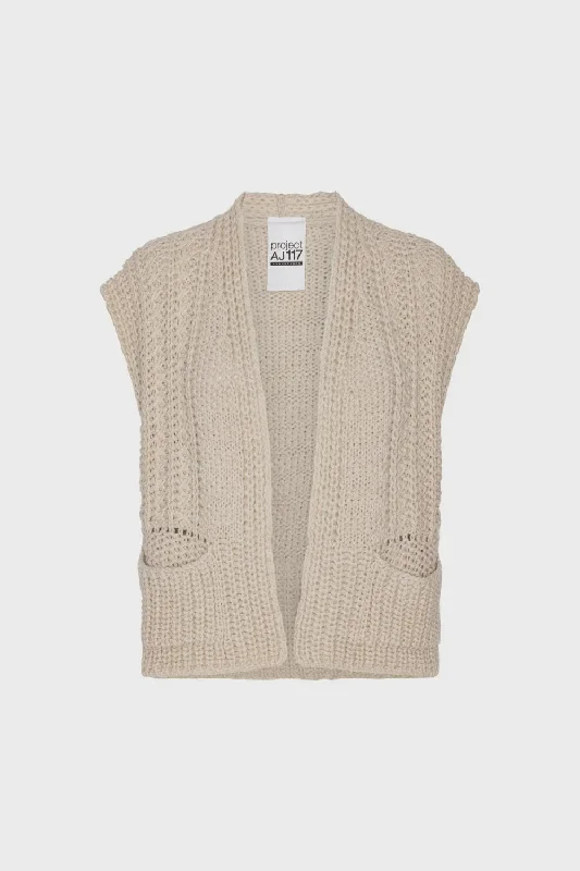 Project AJ117 Susie Knitted Waistcoat - Sand