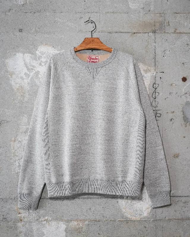 Pullover Crewneck - Fleeced Foxfibre® - Heather Grey