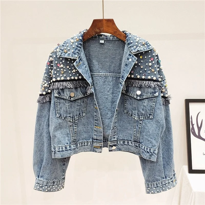 Vintage Studded Denim Jacket