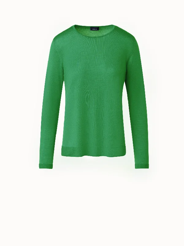 Seamless Cashmere Silk Knit Sweater