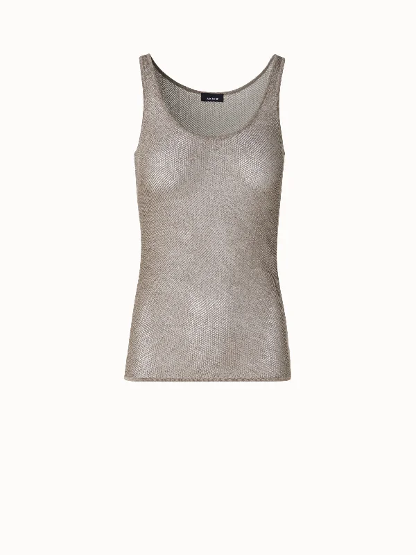 Sheer Silk Mesh Knit Tank