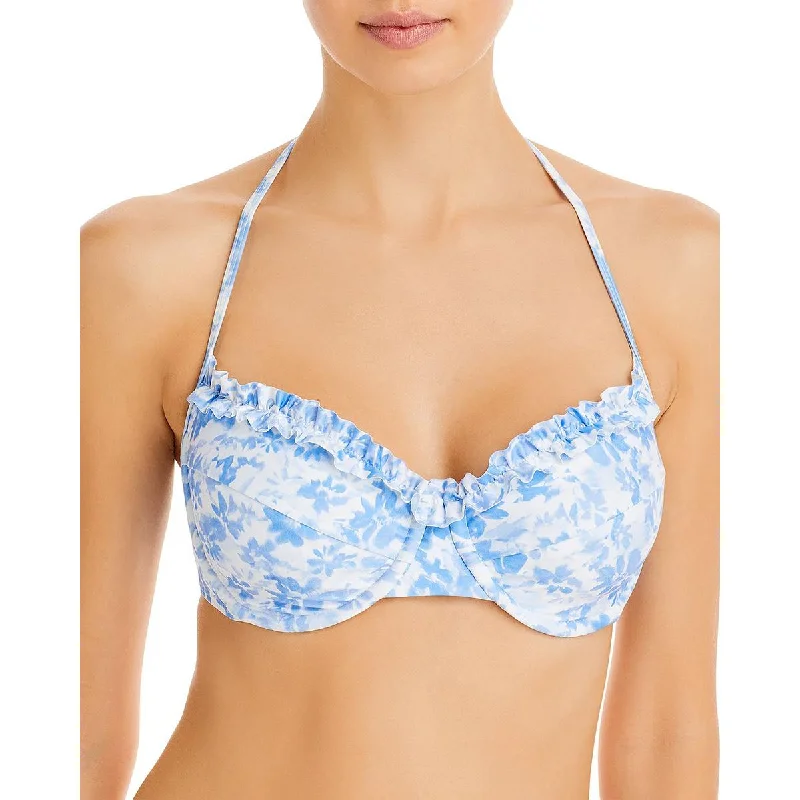 Shoshanna Womens Floral Underwire Bikini Swim Top