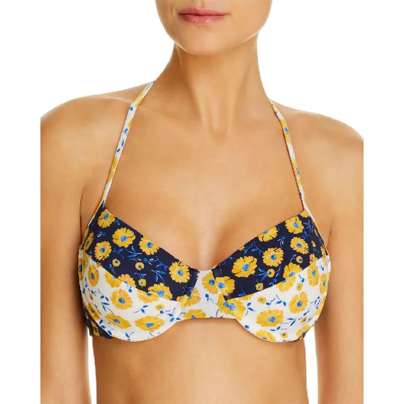 Shoshanna Womens Floral Underwire Swim Top Separates