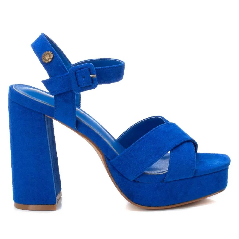 Suede Dressy Sandals In Blue