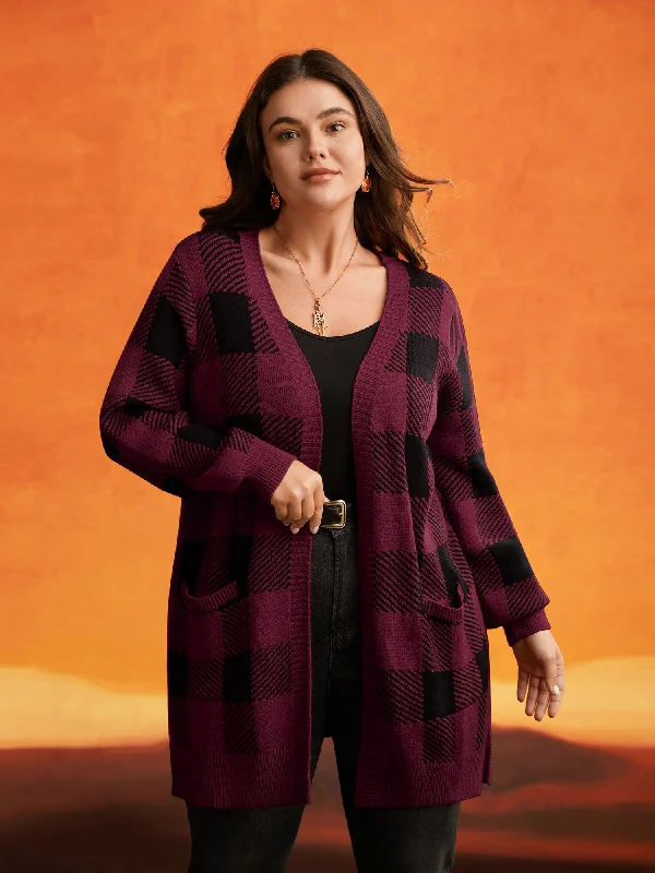 Supersoft Essentials Halloween Plaid Open Cardigan