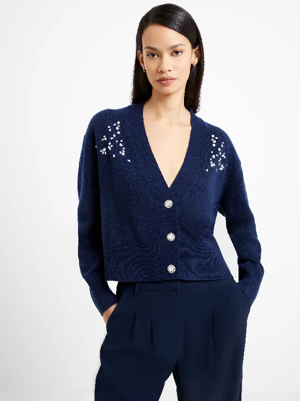 Vhari Recycled Diamante Embroidered Cardigan