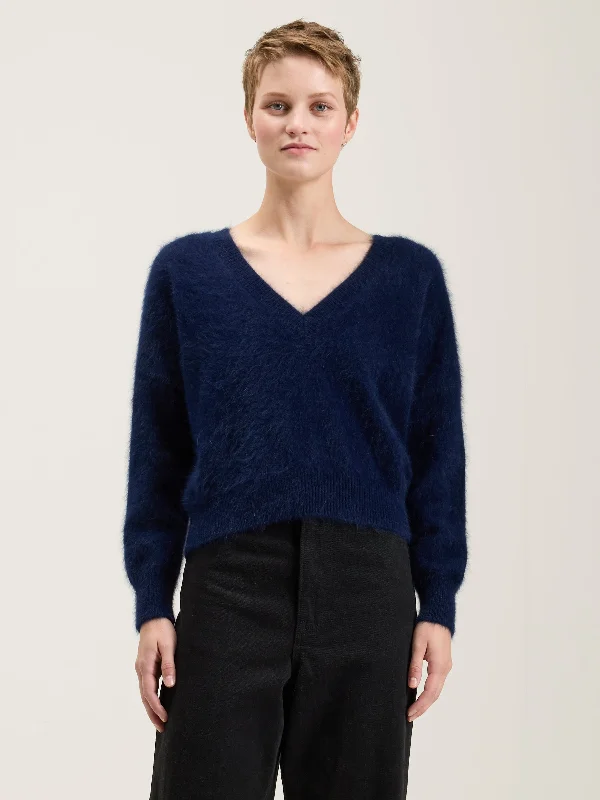 Datair angora-blend cardigan (242 / W / NAVY)