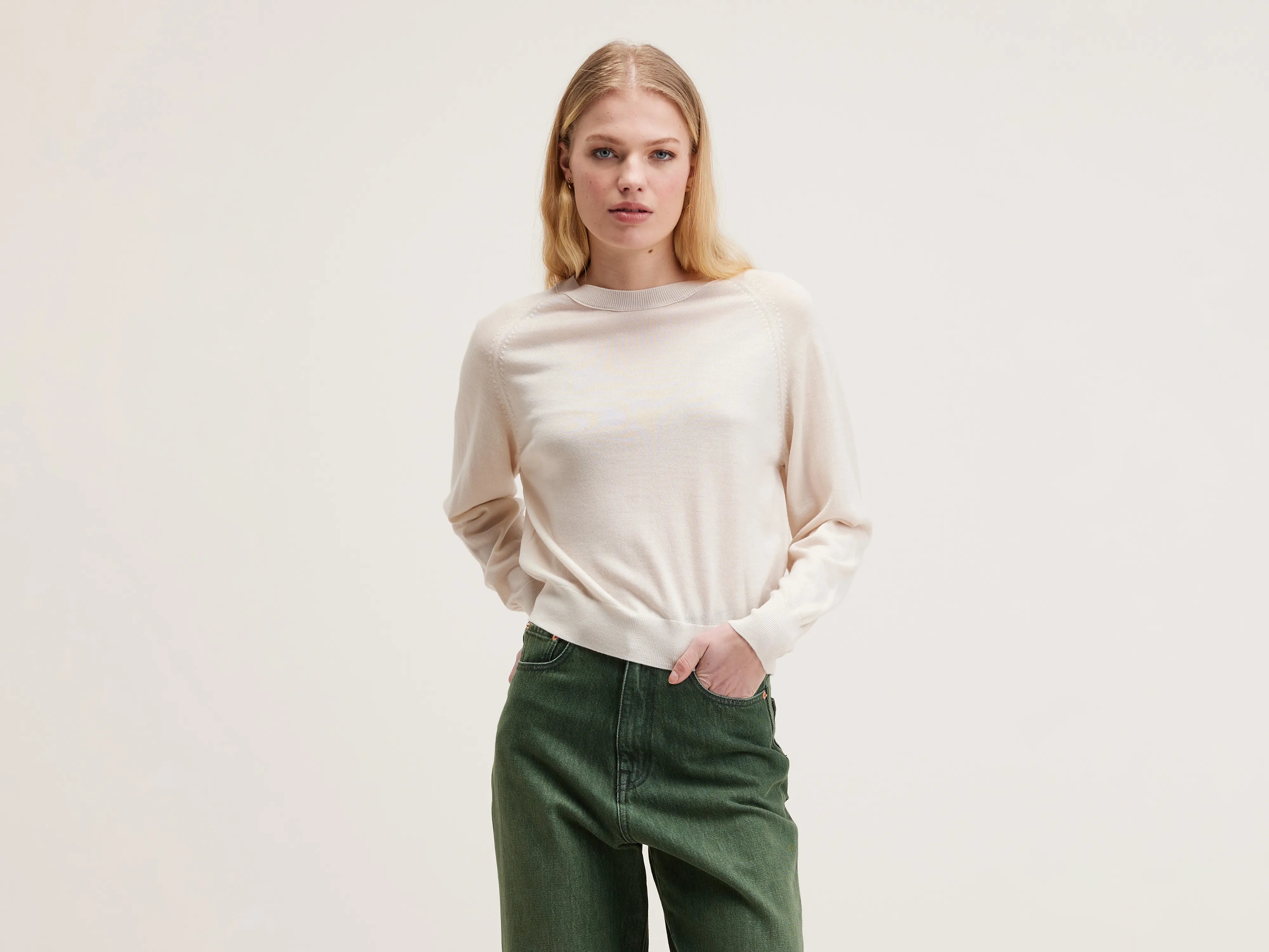 Delen classic sweater (242 / W / IVORY)