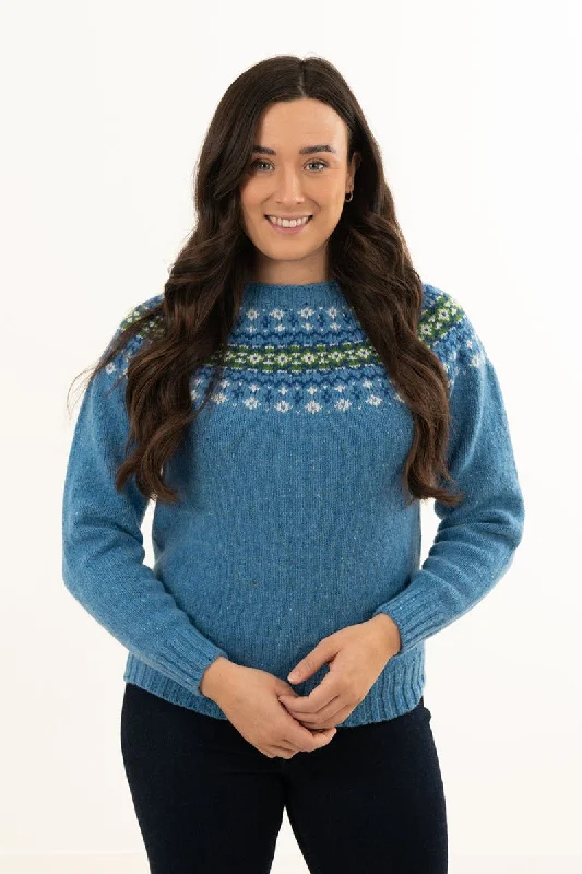 Womens Croft II Yoke Fair Isle Jumper - Blue