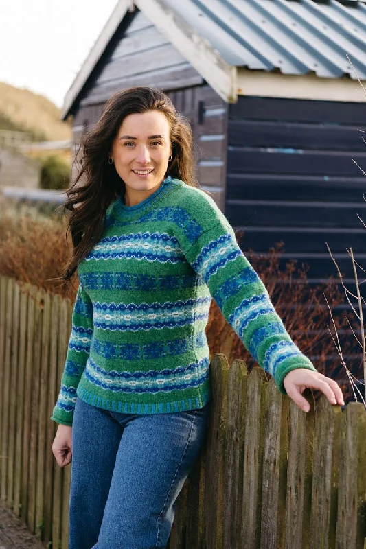 Womens Pitmedden fair isle jumper - Green