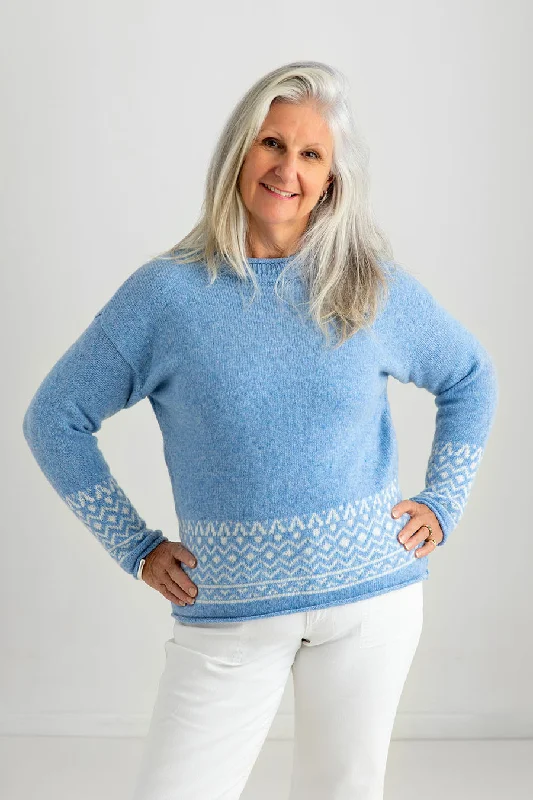 Womens Braemar Fair Isle Jumper - Blue