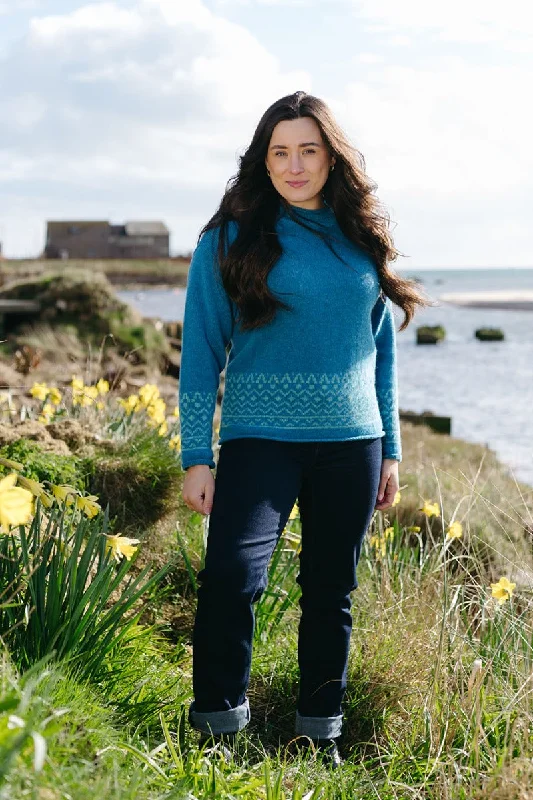 Womens Braemar Fair Isle Jumper - Turquoise