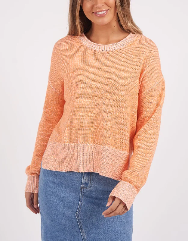 women's knit tops affordable -Wrenley Knit - Tangerine