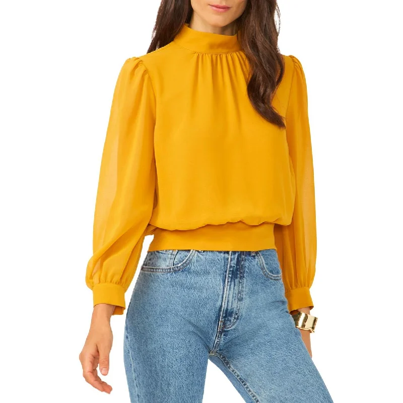 1.State Womens Mock Neck Cut Out Cropped