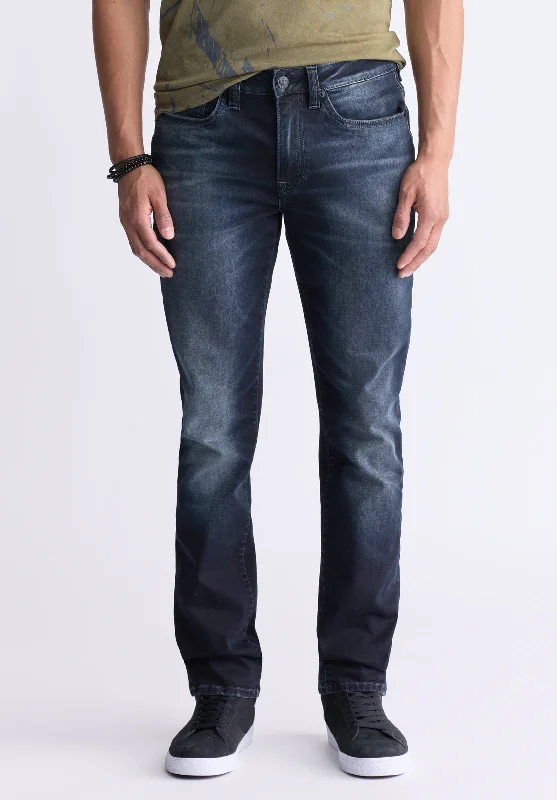 Slim Ash Men's Jeans, Crinkled and Sanded Dark Indigo - BM26012