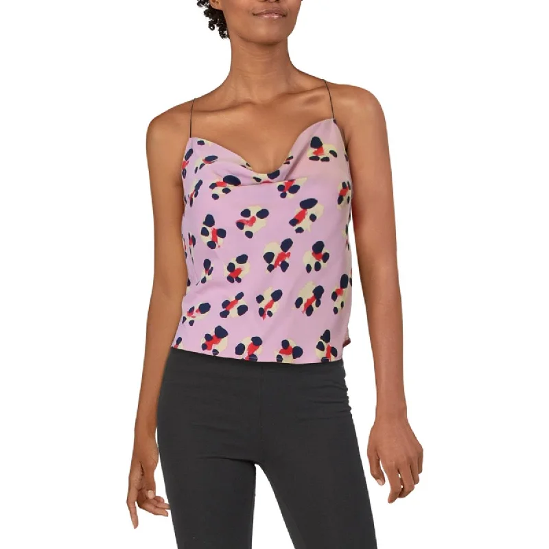 women's top warm -BCBGeneration Womens Printed Drapey Crop Top