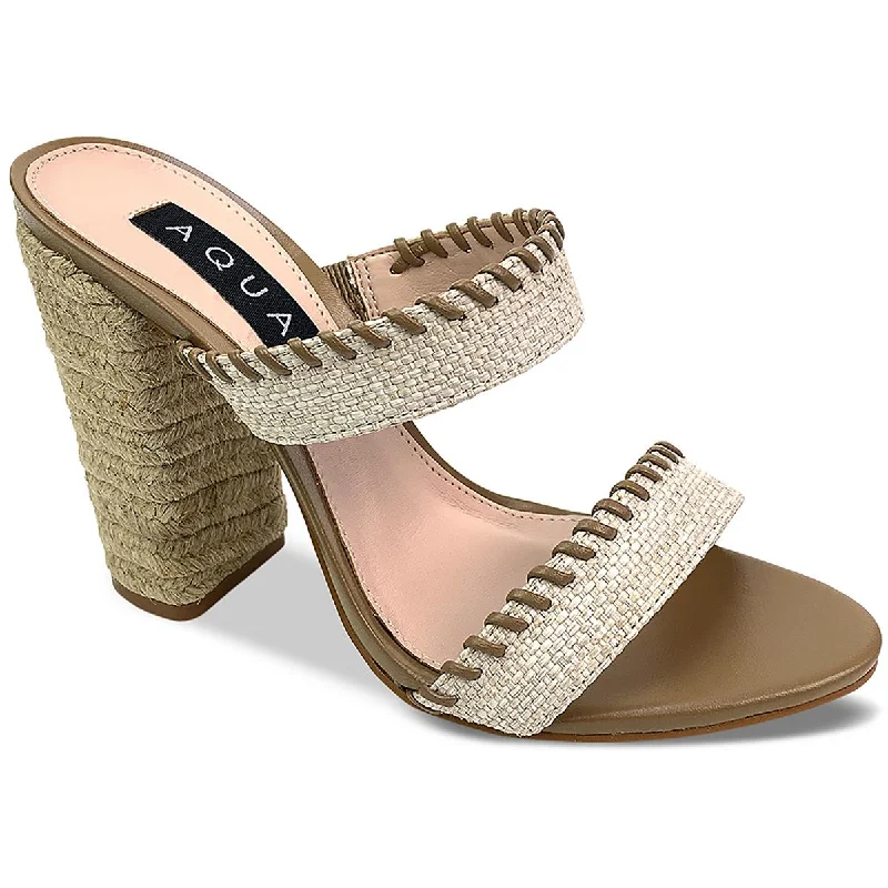 Woven  Womens Mules Casual Block Heels