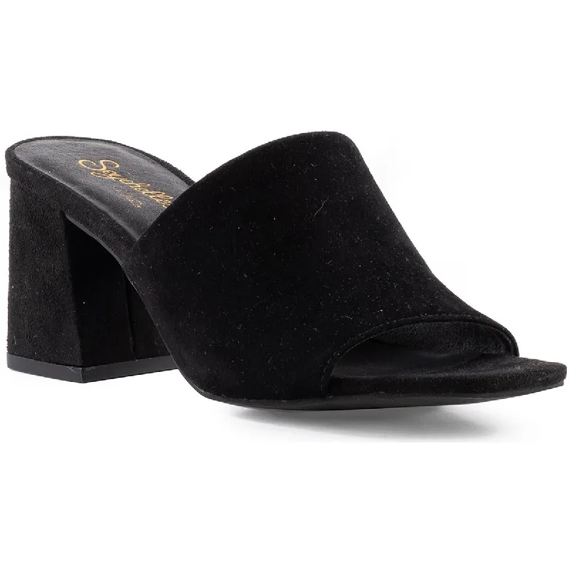 Optimum Womens Suede Peep-Toe Mules