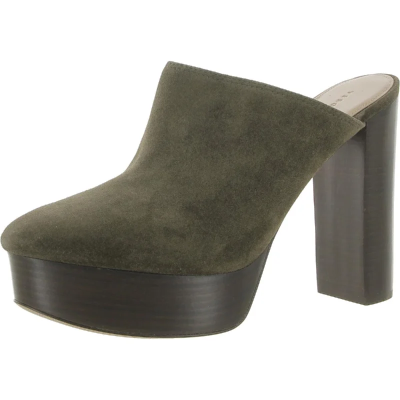 Maren Womens Suede Mule Platform Heels