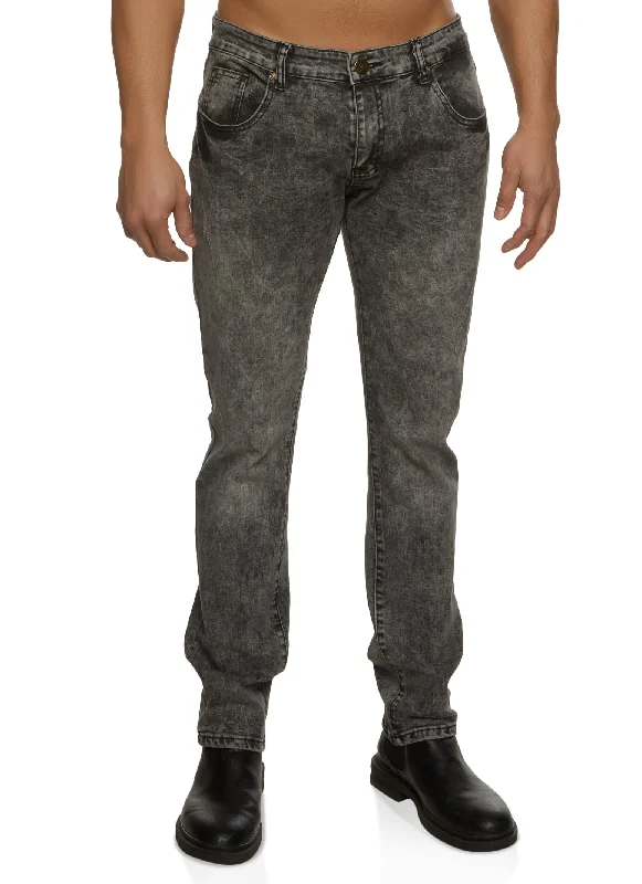 Mens Acid Wash Skinny Jeans