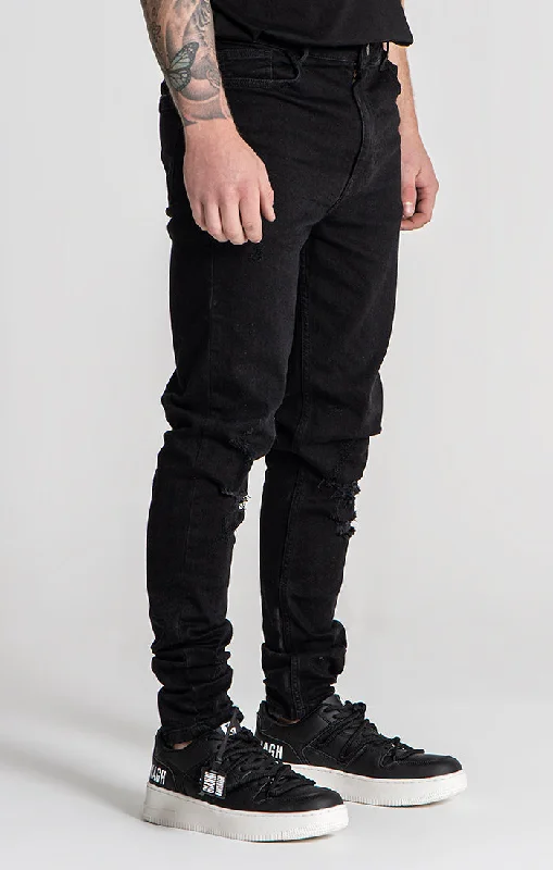 Black Core Ripped Slim Fit Jeans