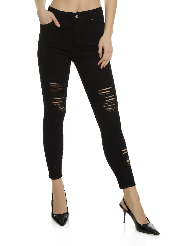 WAX High Rise Distressed Skinny Jeans