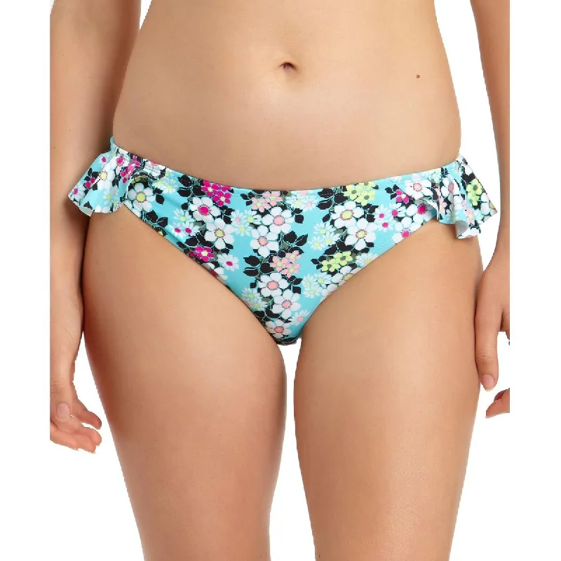 California Waves Womens Floral Ruffled Swim Bottom Separates