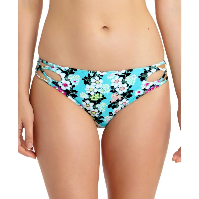 California Waves Womens Floral Strappy Swim Bottom Separates