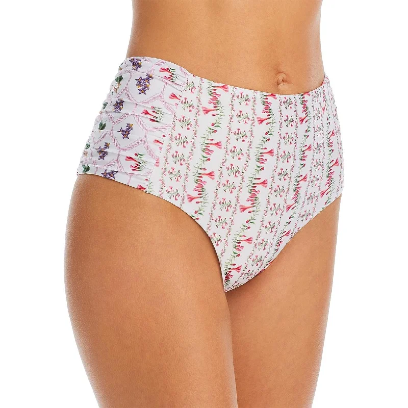 Capittana Womens Peruvian Flower Bottom Printed Polyester Swim Bottom Separates