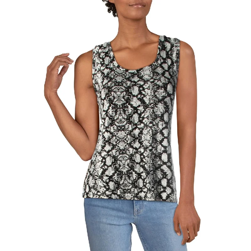 women's top fall -Carmen Marc Valvo Womens Printed Knit Tank Top