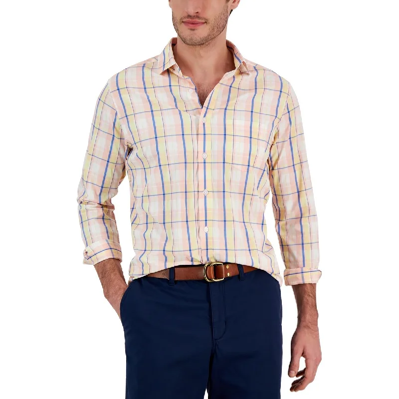 Club Room Mens Woven Classic Fit Button-Down Shirt