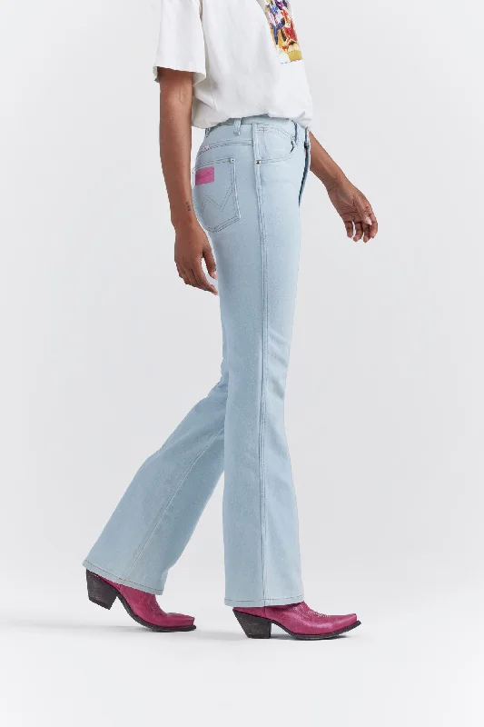 Wrangler Barbie High Rise Light Wash Bootcut Jean