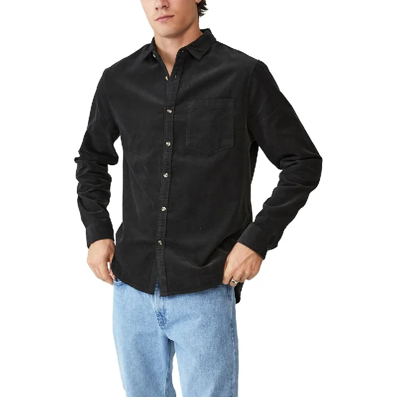 Cotton On Mens Camden Corduroy Collared Button-Down Shirt