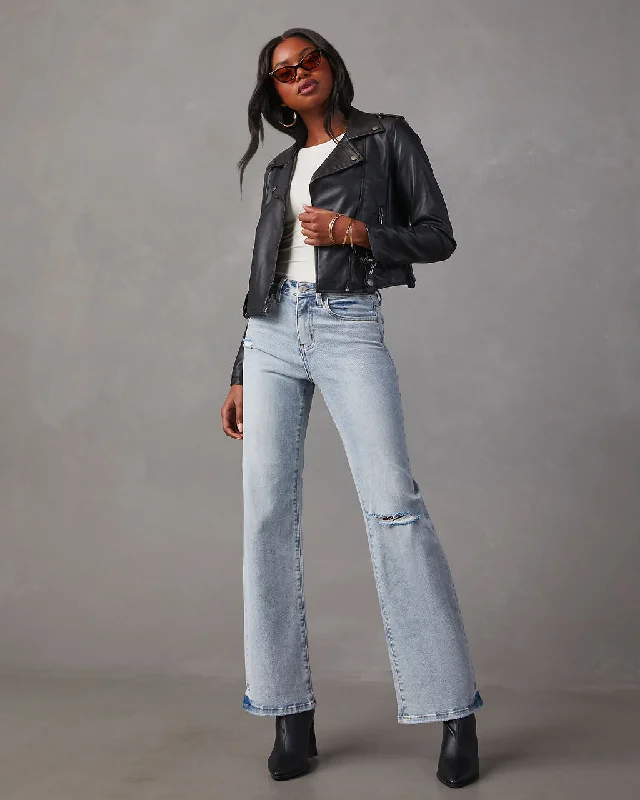 Crystal 90'S Vintage Distressed Flare Jeans