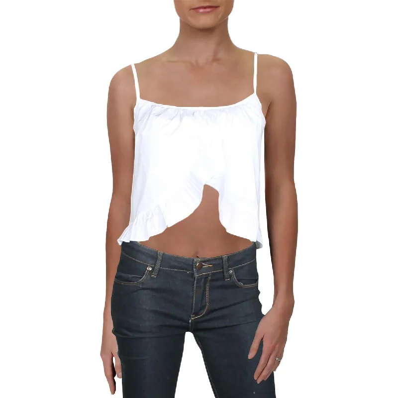 Danielle Bernstein Womens Cotton Blend Crop Tank Top