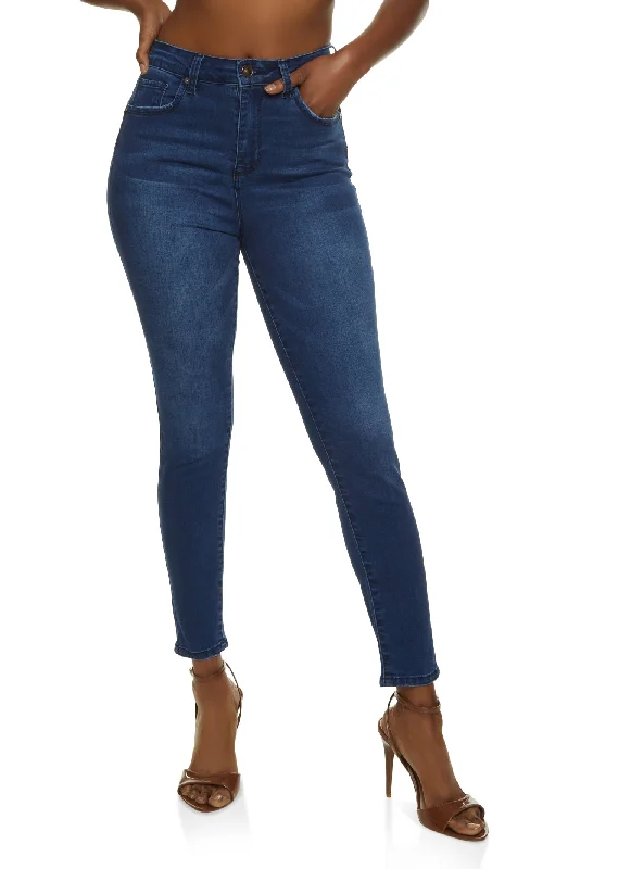 WAX Solid High Waisted Skinny Jeans