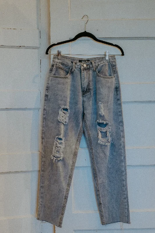 Distressed Crop Denim Jeans